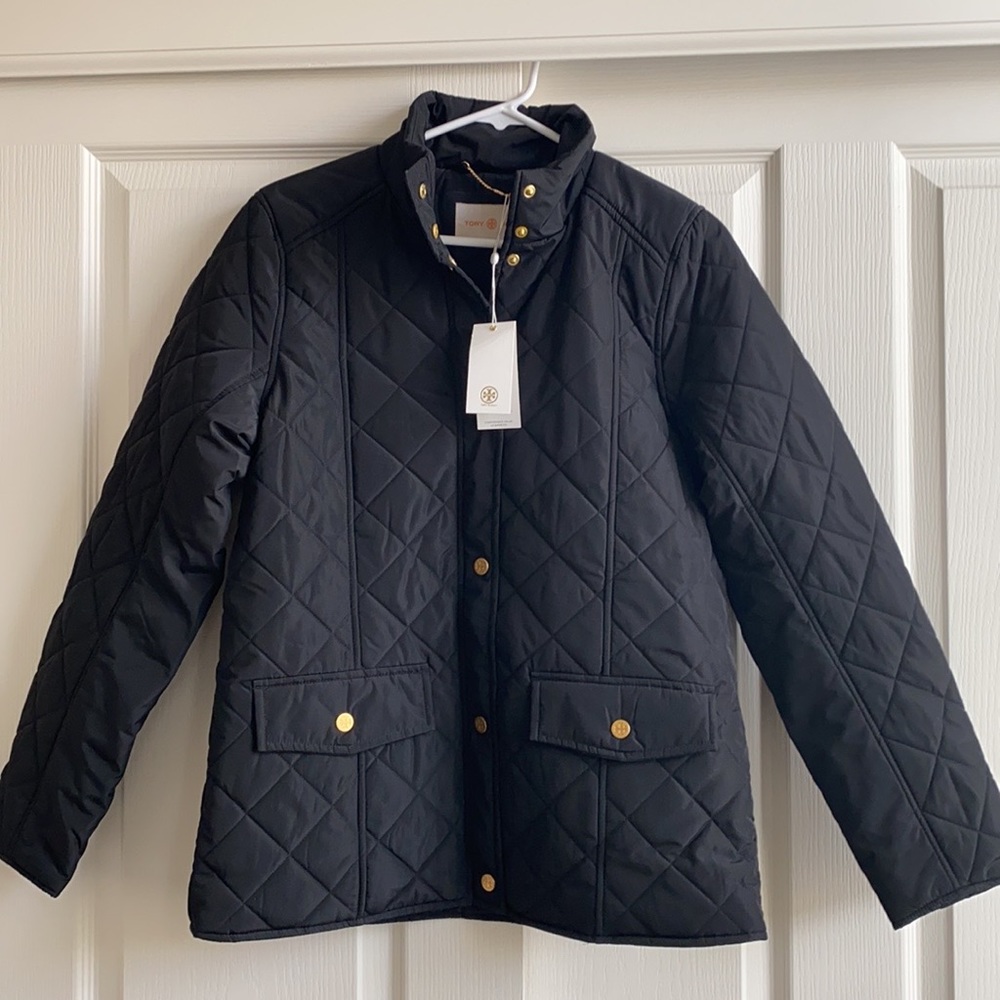 Tory Burch Puffy Quilted Jacket Black sz L Large